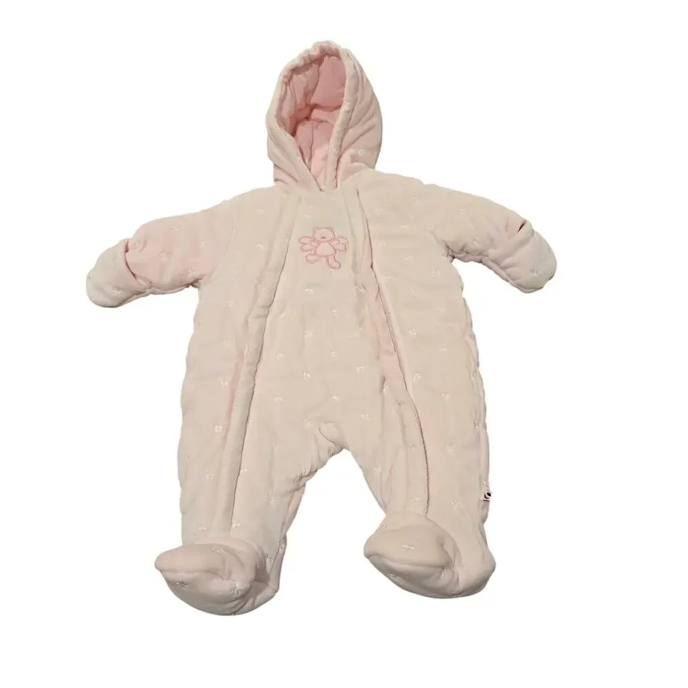 NEW NWT Baby Girl Infant Absorba Pink Fleece Thick Zip Snowsuit | Size 6 Months